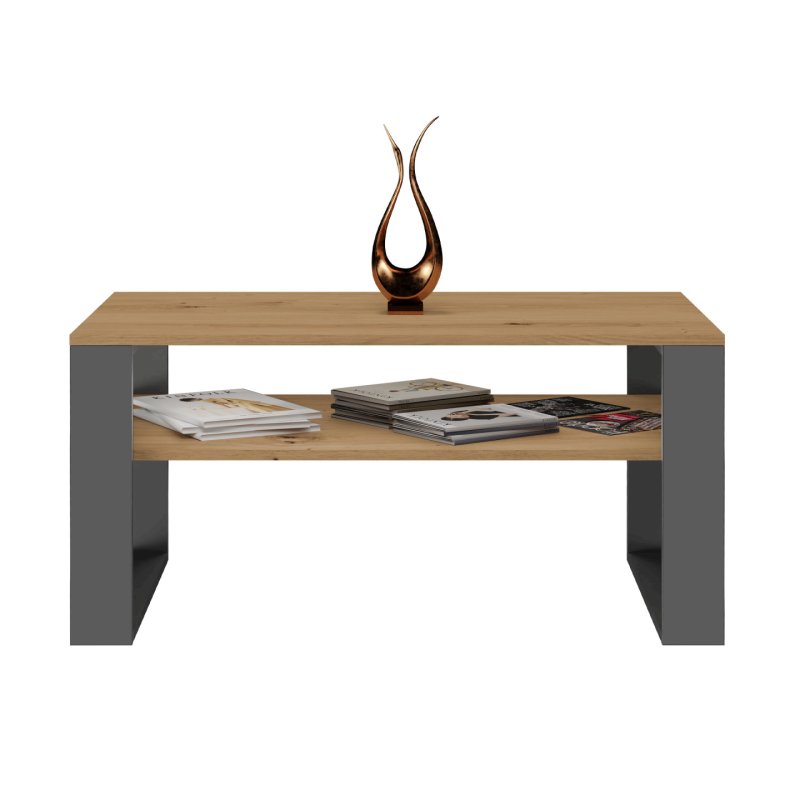 MODERN 1P ARTISAN COFFEE TABLE WITH ANTHRACITE LEG
