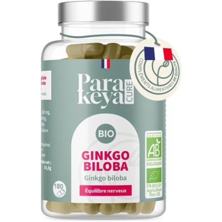 Parakeya Organic Ginkgo Biloba 125mg Dietary Supplement for Nervous Balance