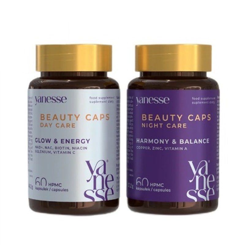 Yanesse Beauty Caps Day & Night Formula For Hair Skin And Nails Dietary Supplement 120 Capsules