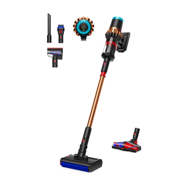 Dyson V16 Piston Animal Submarine Aspirateur balai 3-en-1 Batterie Sec&humide HEPA Sans sac 1,3 L 900 W Noir, Cuivre