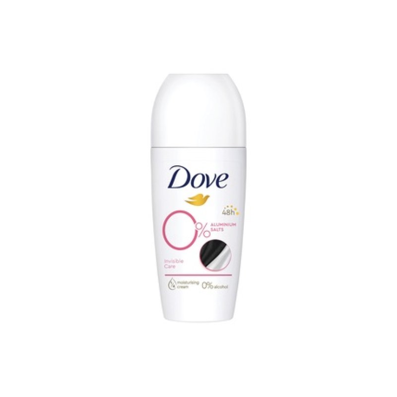 Dove Rollon Deodorant Invisible Care 0 Alcohol 48h Unisex 50 Ml