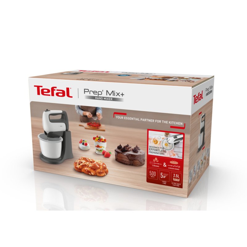 Tefal Prep'Mix HT4641 Stand mixer 500 W Grey White