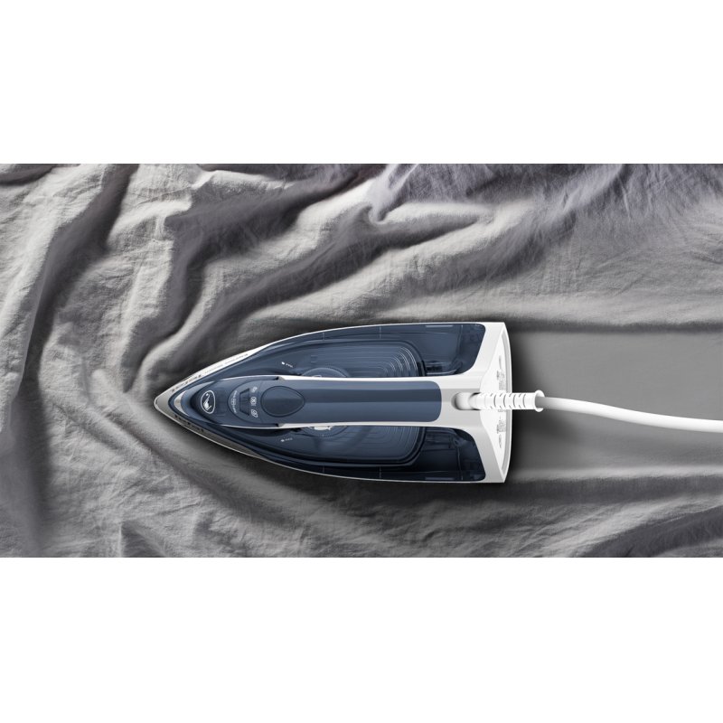 Tefal Express Steam FV2837 Fer à repasser à sec ou à vapeur Semelle en cérilium 2400 W Bleu, Gris, Blanc