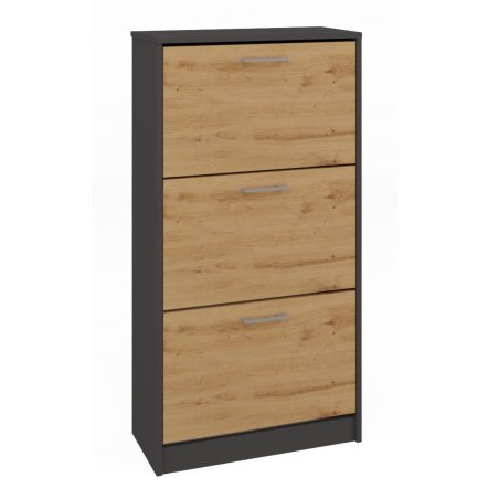 Topeshop PAULA ANT/ART Organisateur pour chaussures Fermé Anthracite, Chêne