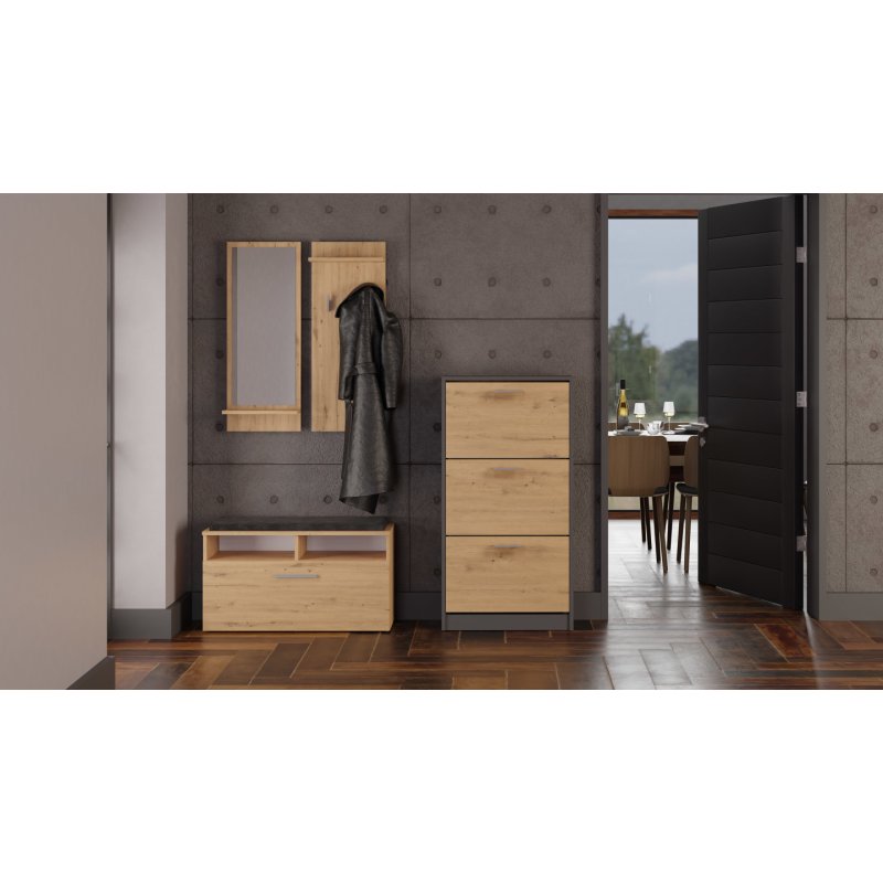 Topeshop PAULA ANT/ART shoe organizer Closed Anthracite Oak