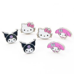 HELLO KITTY & Friends - Set de 3 Pairs de Clous d'Oreilles