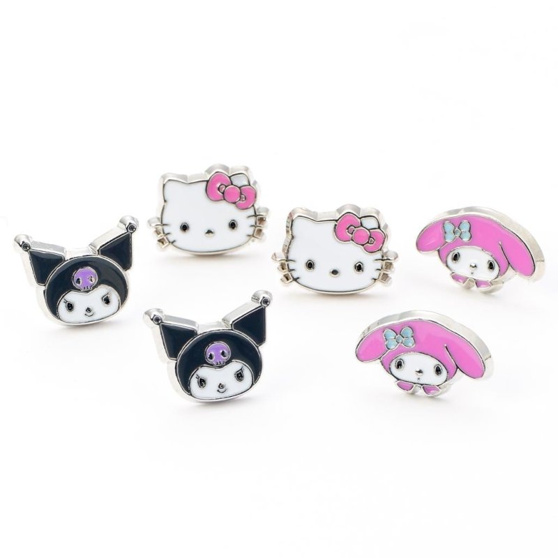 HELLO KITTY & Friends - Set de 3 Pairs de Clous d'Oreilles