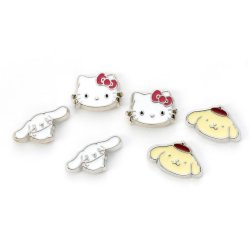 HELLO KITTY & Friends - Set de 3 Pairs de Clous d'Oreilles