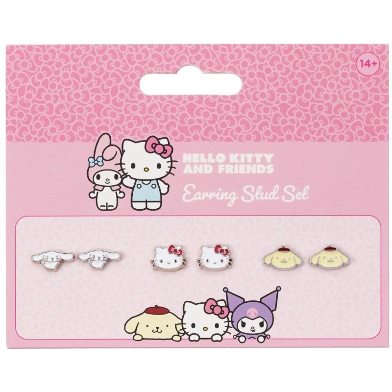HELLO KITTY & Friends - Set de 3 Pairs de Clous d'Oreilles