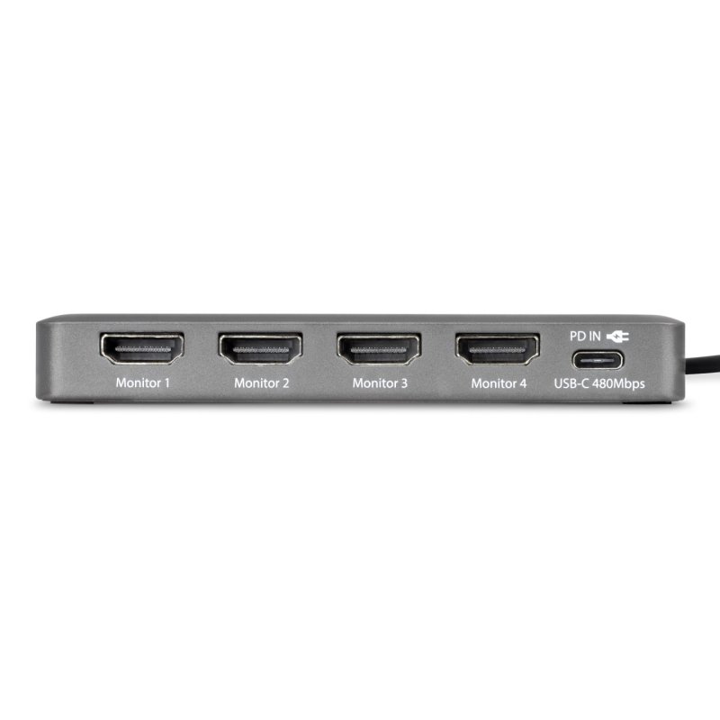 StarTech.com QUAD-USB-HDMI-ADAPT station d'accueil Avec fil USB 3.2 Gen 1 (3.1 Gen 1) Type-C Gris