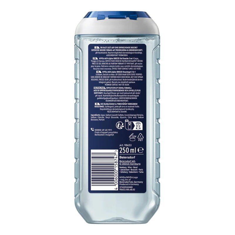 Nivea Men Alpine 3 In 1 Deodorant Gel 250 Milliliters