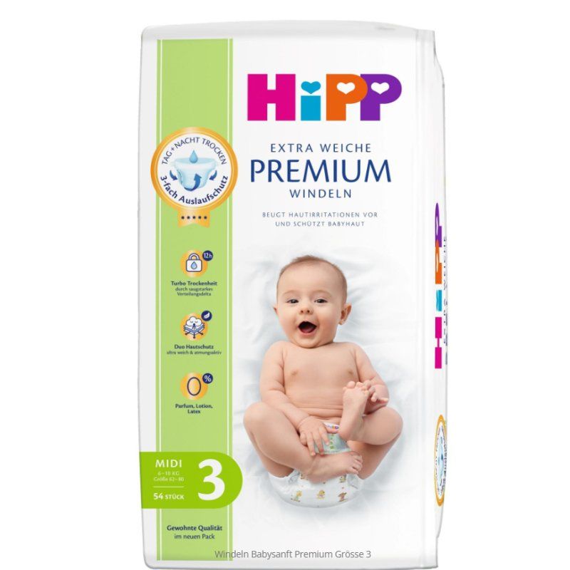 Hipp Mid Wind Group 3 Diapers For 610 Kg 54 Pieces