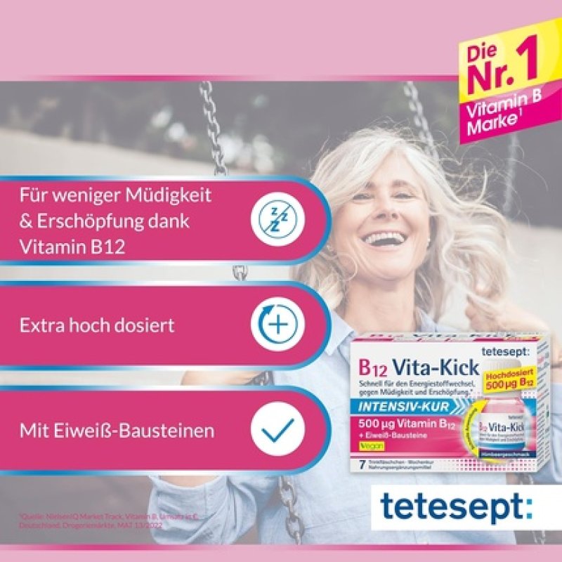 Tetesept B12 Vitakick Drinking Ampoules Intensive Treatment Dietary Supplement