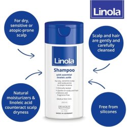 Linola Shampoo for Dry Sensitive or Eczema Prone Skin 200ml