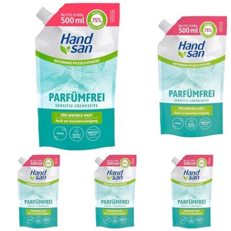 Hand San Cream Soap Fragrance-Free Refill Pouch 500ml