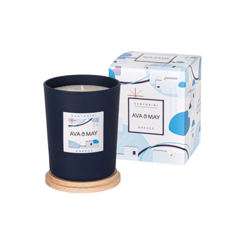 AVA & MAY CA-SA-NEW bougie en cire Cylindre CEDAR, Romarin Bleu, Blanc, Bois 1 pièce(s)