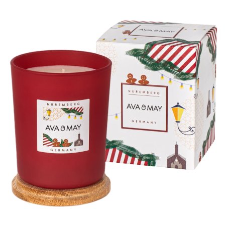 AVA & MAY CA-NU24-180 wax candle Cylinder Carnation, Cinnamon, Ginger Red, White 1 pc(s)