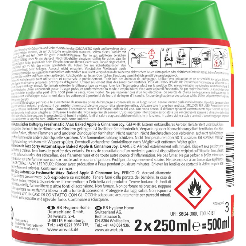 Air Wick Baked Apple & Cinnamon Joy diffuseur Intérieure Spray 250 ml