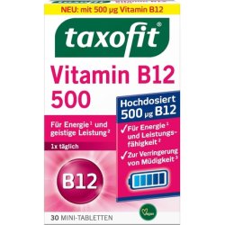 Taxofit B12 500 Minitablets with High Dose Vitamin B12 for Energy