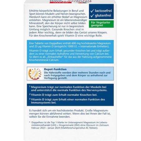 Doppelherz Magnesium 600 Intense Depot 600mg High Dose