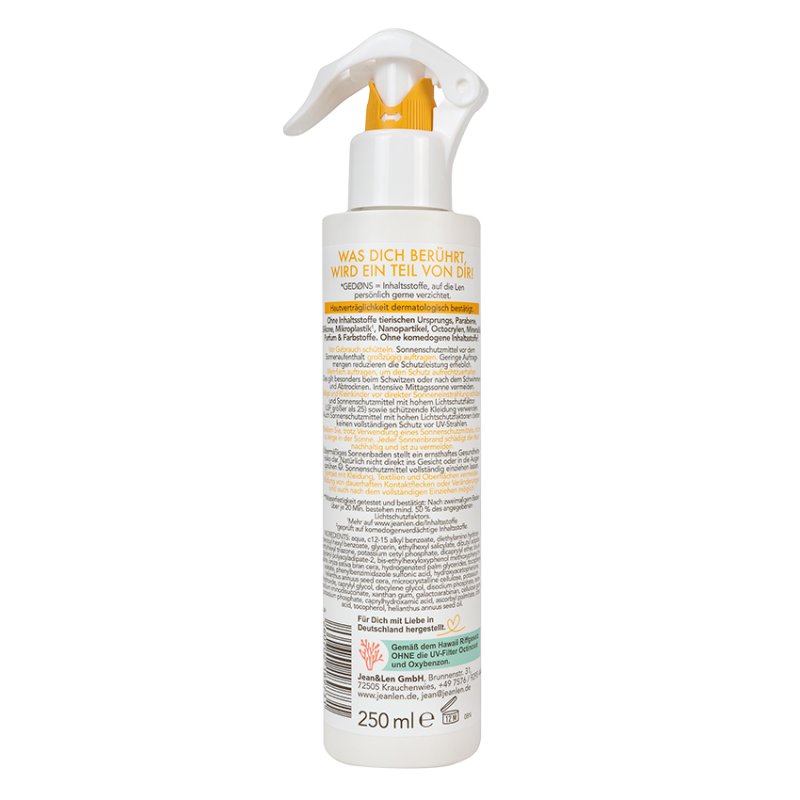 Jean & Len Sensitive Sun Spray SPF 50 Waterproof for Sensitive Skin