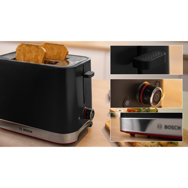 Bosch TAT4M223 toaster 4 2 slice(s) 950 W Black Stainless steel