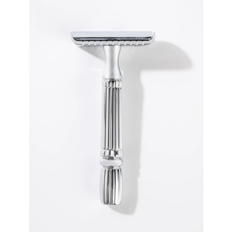 Ewanto Travel Safety Razor Stainless Steel Silver With Practical Case For Classic Razor Blades