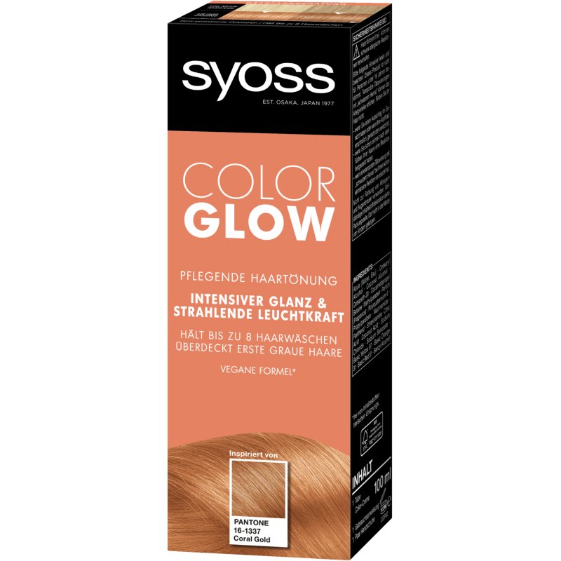 Syoss Color Glow Nourishing Hair Tint Coral Gold Pantone 16-1337 100ml