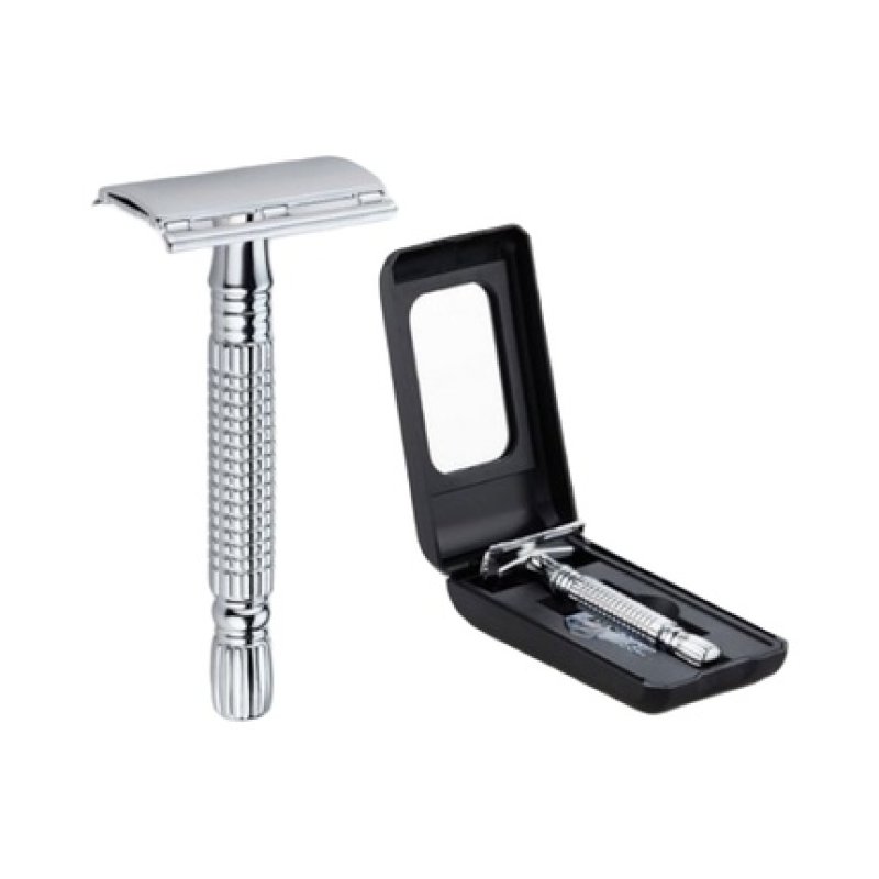 Ewanto Travel Safety Razor Stainless Steel Set With Travel Case Includes One Stainless Steel Blade For Gentle And