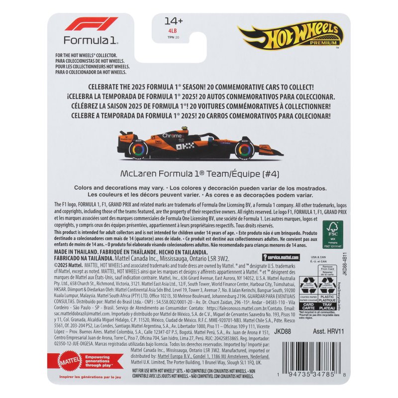 Hot Wheels – Formula 1 McLaren RC Driver 2 1:24 (JKD88)