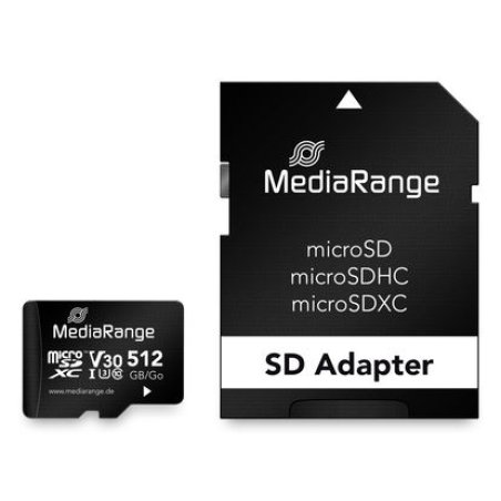 CARD MediaRange SD MicroSD Card 512GB UHS-1 Cl.10 inkl. Adapter