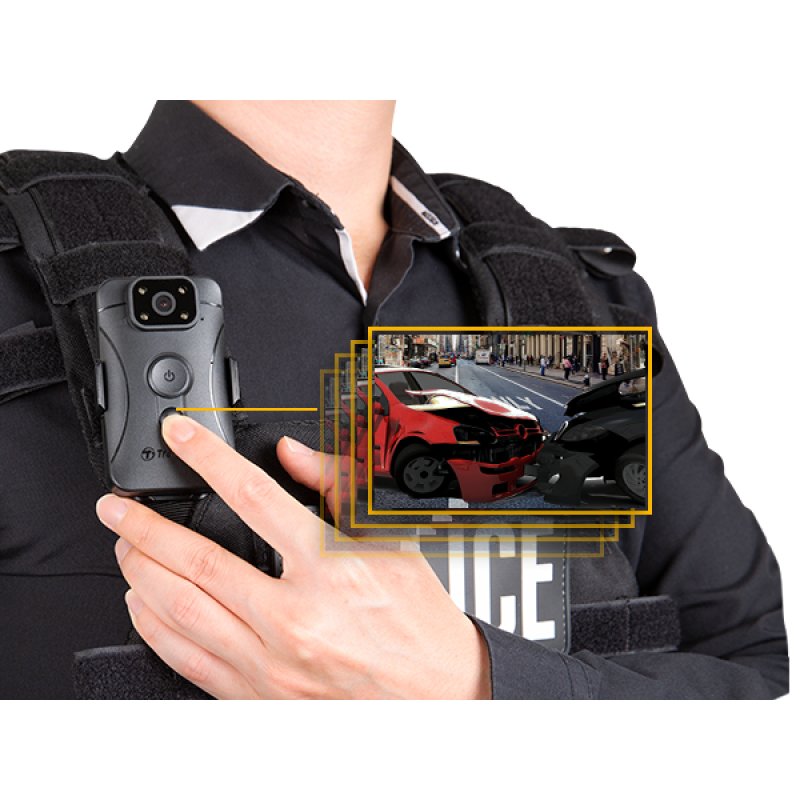 Transcend DrivePro Body 10 Caméra corporelle pour le torse Avec fil 1920 x 1080 pixels Noir Batterie