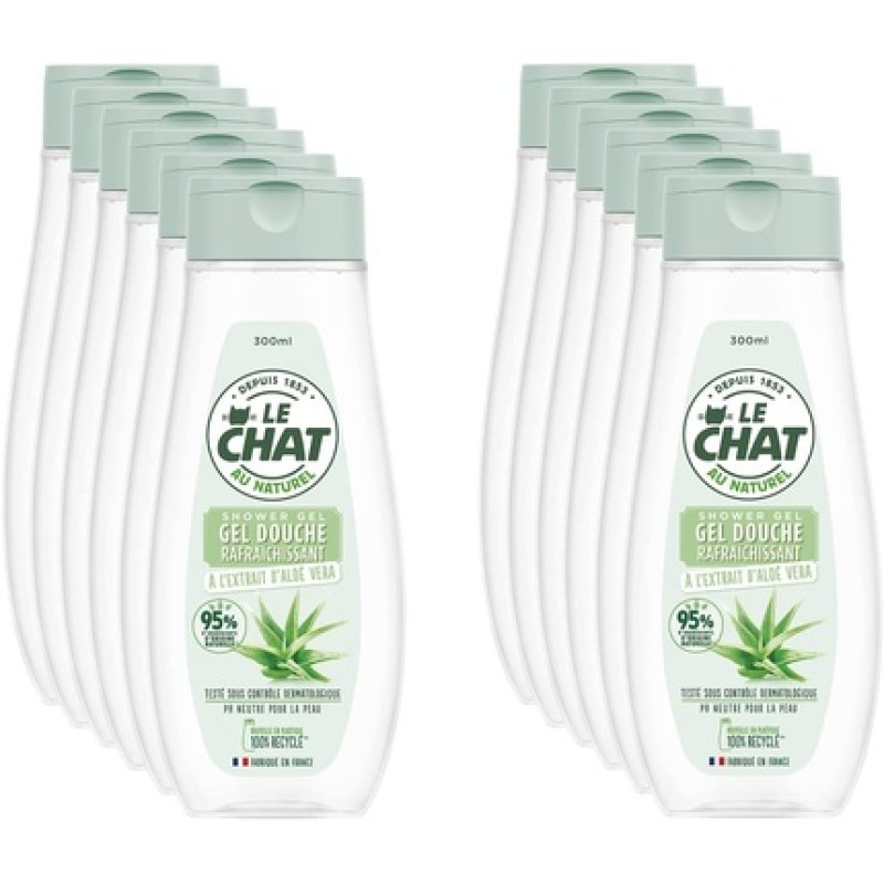 Le Chat Refreshing Shower Gel with Aloe Vera Extract 300ml - Pack of 12