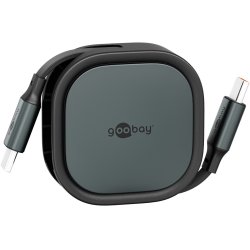 Cable USB 2.0 type C rétractable Goobay (Noir)