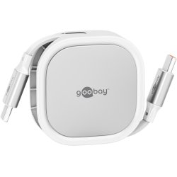 Cable USB 2.0 type C rétractable Goobay (Blanc)