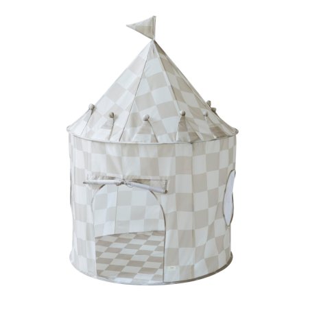3 Sprouts - Play Tent - Checkerboard Beige - Height: 135 cm, Diameter: 100 cm