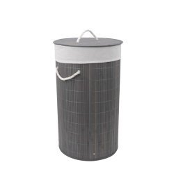 Nordis - Gray Bamboo Laundry Basket - Gray - 35 cm x 60 cm