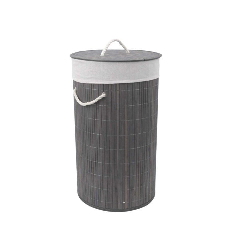 Nordis - Gray Bamboo Laundry Basket - Gray - 35 cm x 60 cm