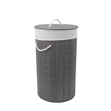 Nordis - Gray Bamboo Laundry Basket - Gray - 35 cm x 60 cm