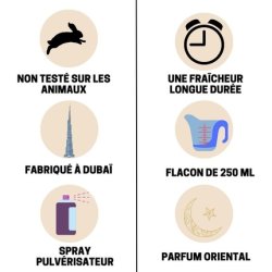 Ayat Perfume Glorious Oud Mist 250ml - Oriental Fragrance for Men and Women - Made in Dubai