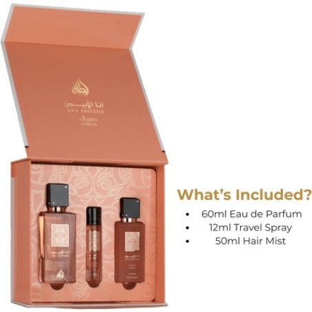 Lattafa Ana Abiyedh Coral Perfume Gift Set 60ml Eau De Parfum