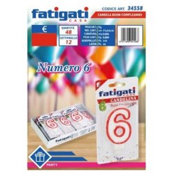 Candle Number 6 Fat 34558