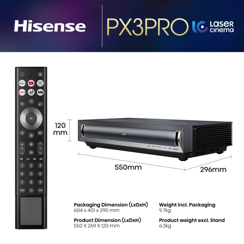 Hisense PX3-PRO Smart TV Wi-Fi Black