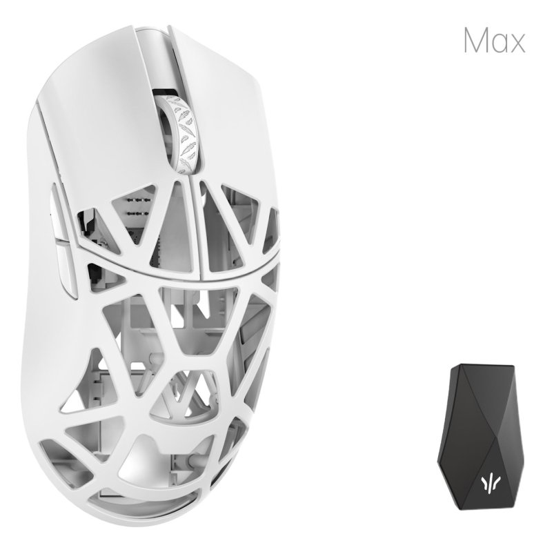 WLMOUSE Beast X Max Solid Sides Gaming Maus, Omron Optical Switches - weiß