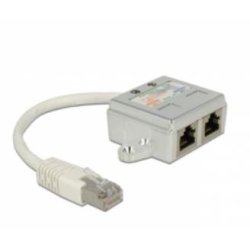 Delock RJ45 Port Doppler 1 x Stecker 2 Buchsen 2 ISDN - Adapter - Netzwerk
