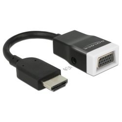 DeLOCK 65587 câble vidéo et adaptateur HDMI Type A (Standard) VGA (D-Sub) 3,5 mm Noir, Blanc