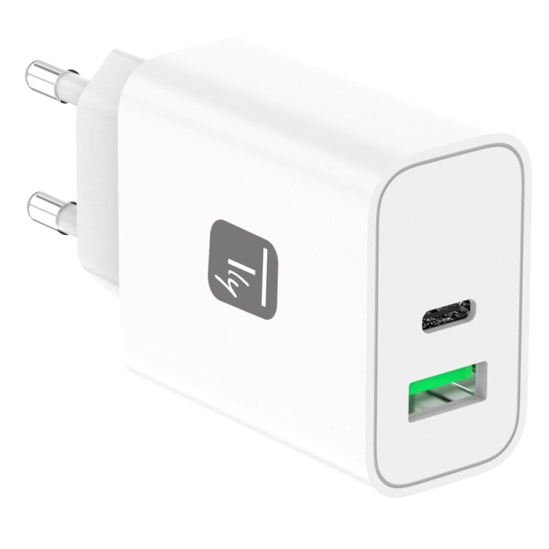 Techly IPW-USB-30WACG chargeur d'appareils mobiles Universel Blanc Secteur Charge rapide Intérieure