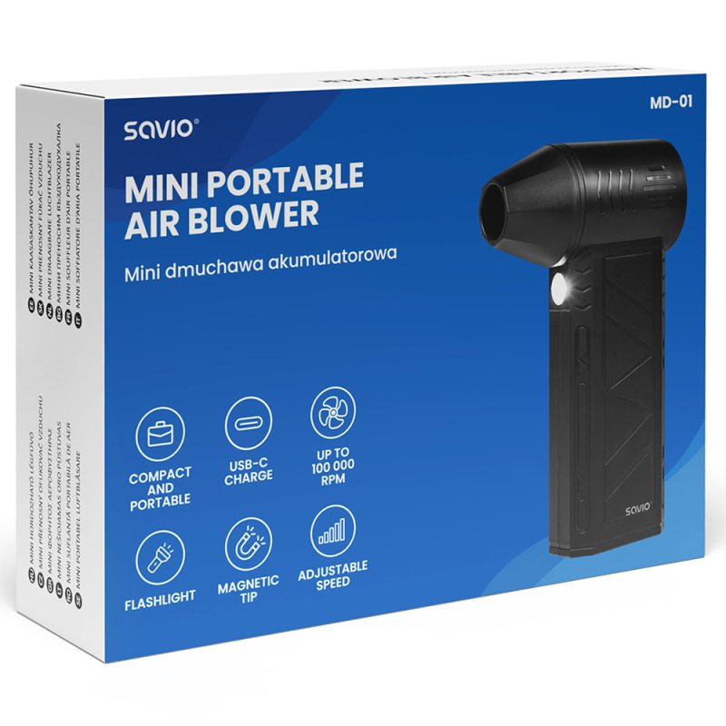 Savio MD-01 souffleuse à feuilles 60 W 7,4 V 140 km/h Lithium-Ion (Li-Ion)