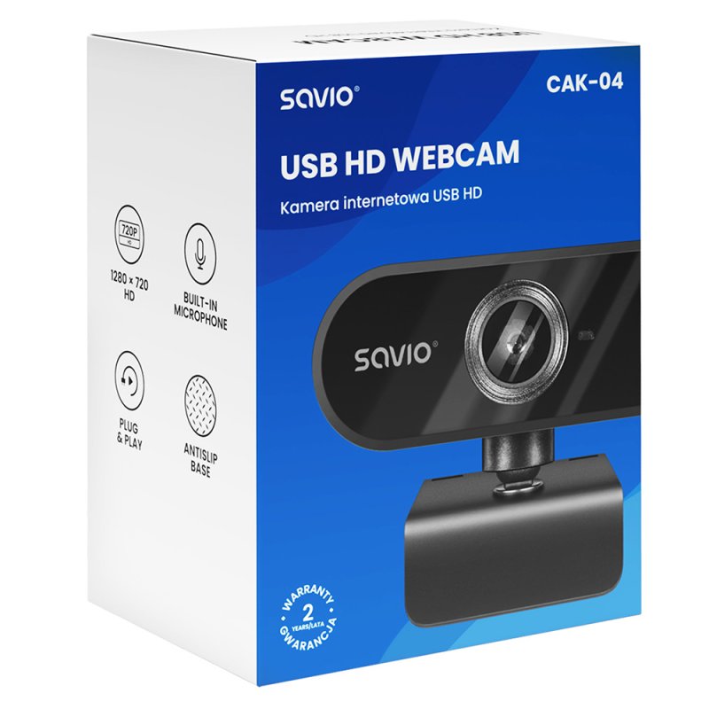Savio CAK-04 webcam 720 MP 1280 x 720 pixels USB Noir