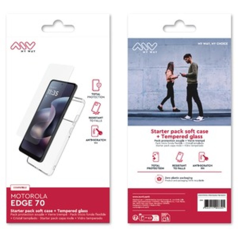 STARTER PACK COQUE SOUPLE VERRE TREMPE 3D MOTOROLA EDGE 70